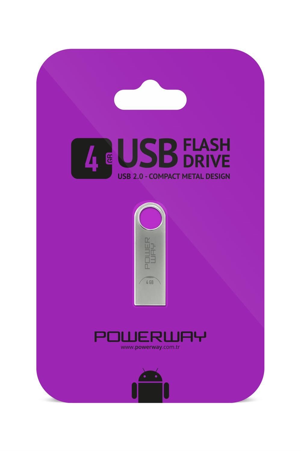 Powerway 4 GB USB Bellek Mor